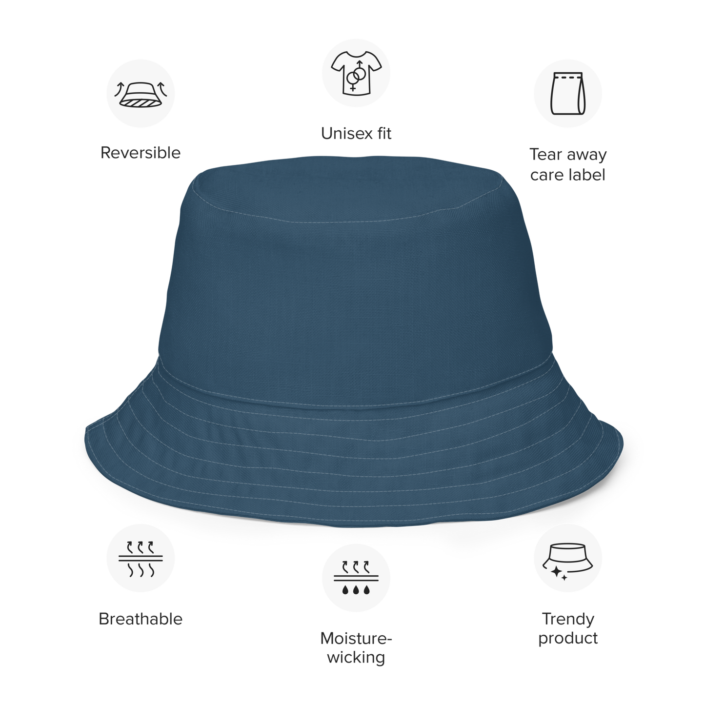 Michigan Upper Peninsula Bucket Hat (w/ UP Outline) | Reversible - '37 Caddie Blue