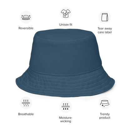 Michigan Upper Peninsula Bucket Hat (w/ UP Outline) | Reversible - '37 Caddie Blue