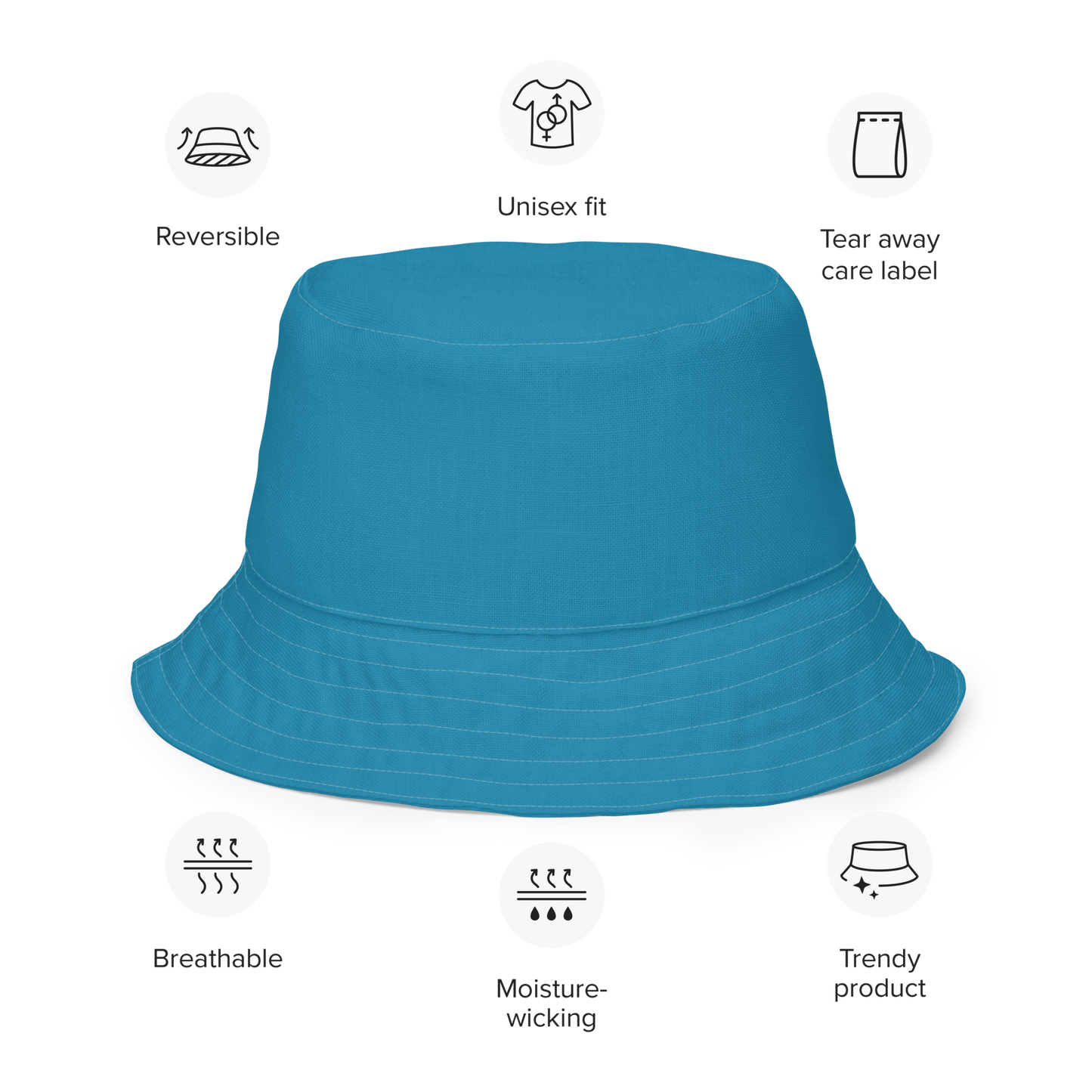 Michigan Upper Peninsula Bucket Hat (w/ UP Outline) | Reversible - Lake Blue