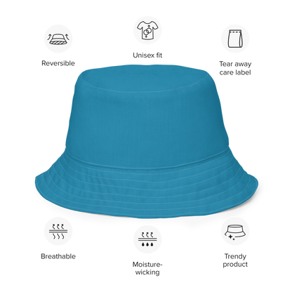 Michigan Upper Peninsula Bucket Hat (w/ UP Outline) | Reversible - Lake Blue