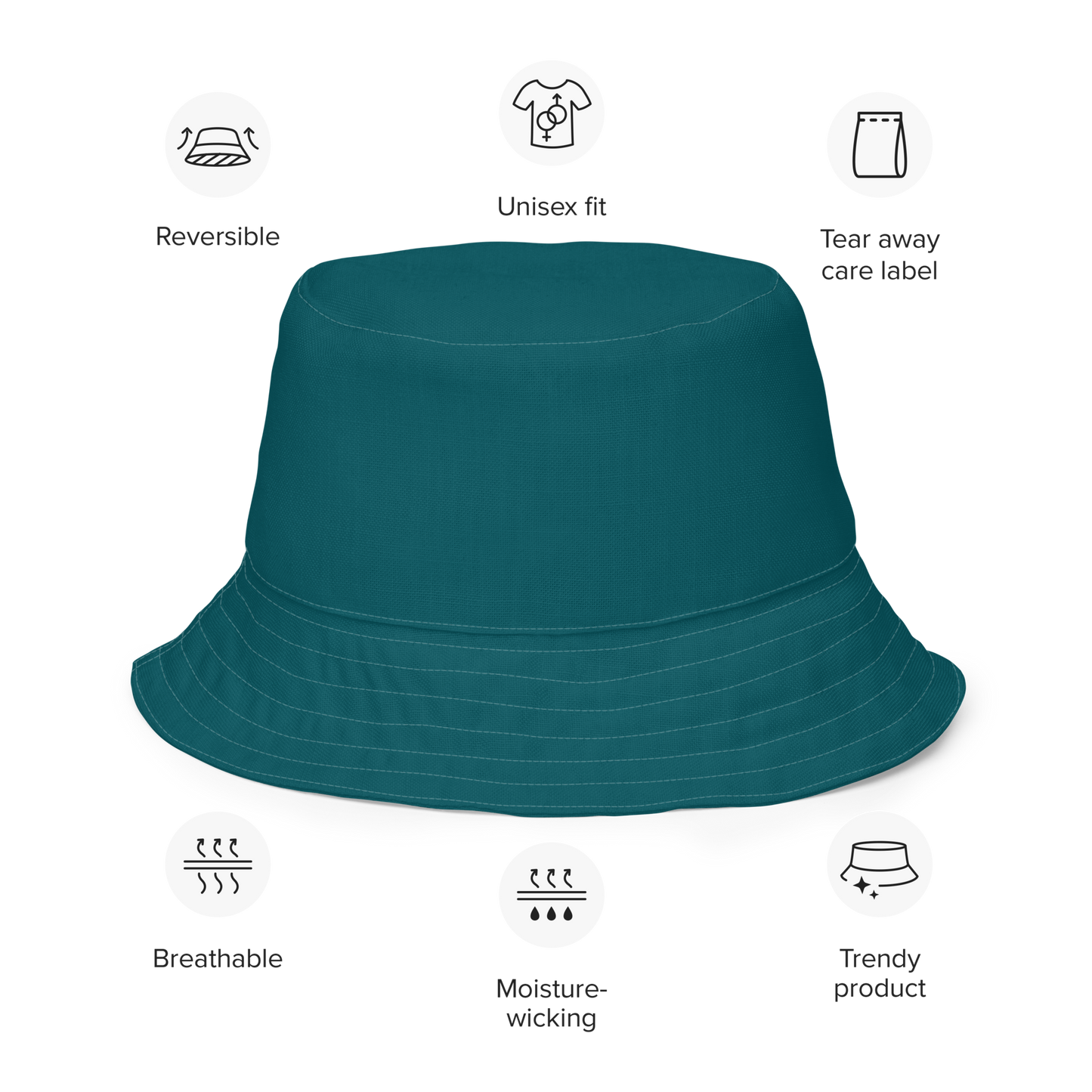 Michigan Upper Peninsula Bucket Hat (w/ UP Outline) | Reversible - Teal