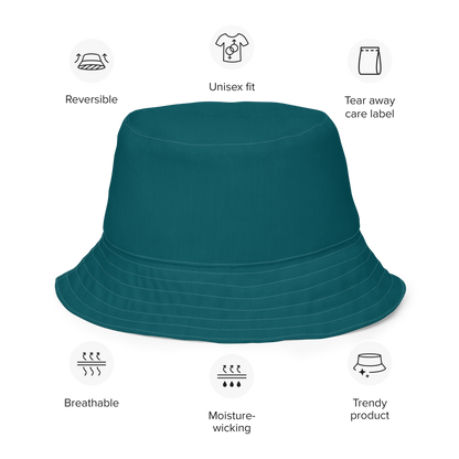 Michigan Upper Peninsula Bucket Hat (w/ UP Outline) | Reversible - Teal