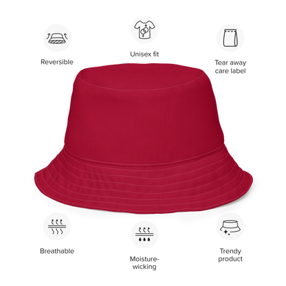 Michigan Upper Peninsula Bucket Hat (w/ UP Outline) | Reversible - Red