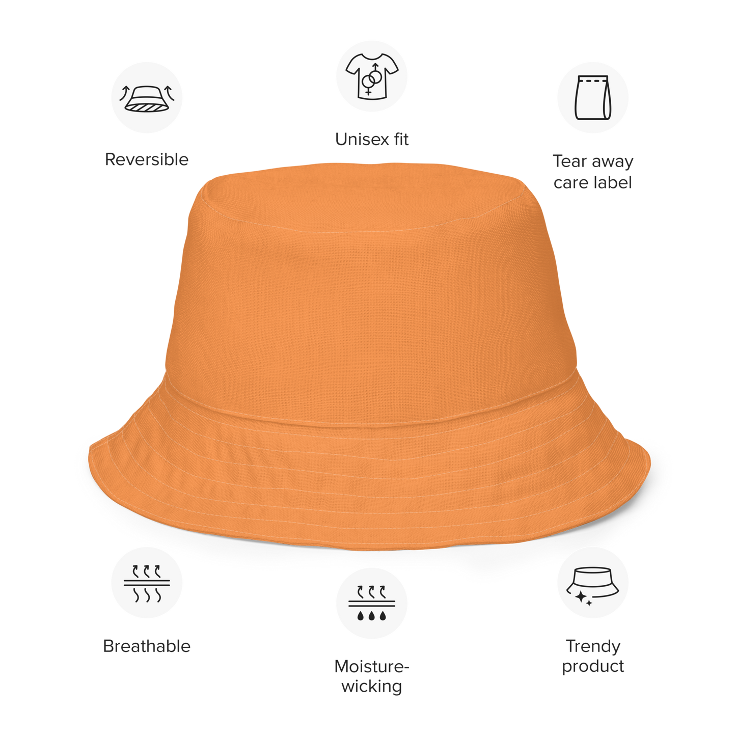 Michigan Upper Peninsula Bucket Hat (w/ UP Outline) | Reversible - Orange