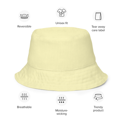 Michigan Upper Peninsula Bucket Hat (w/ Navy UP Outline) | Reversible - Canary Yellow