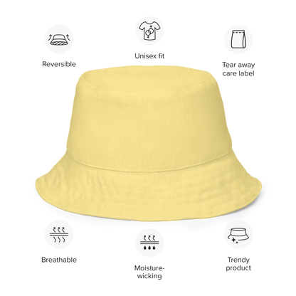 Michigan Upper Peninsula Bucket Hat (w/ Navy UP Outline) | Reversible - Cherry Yellow