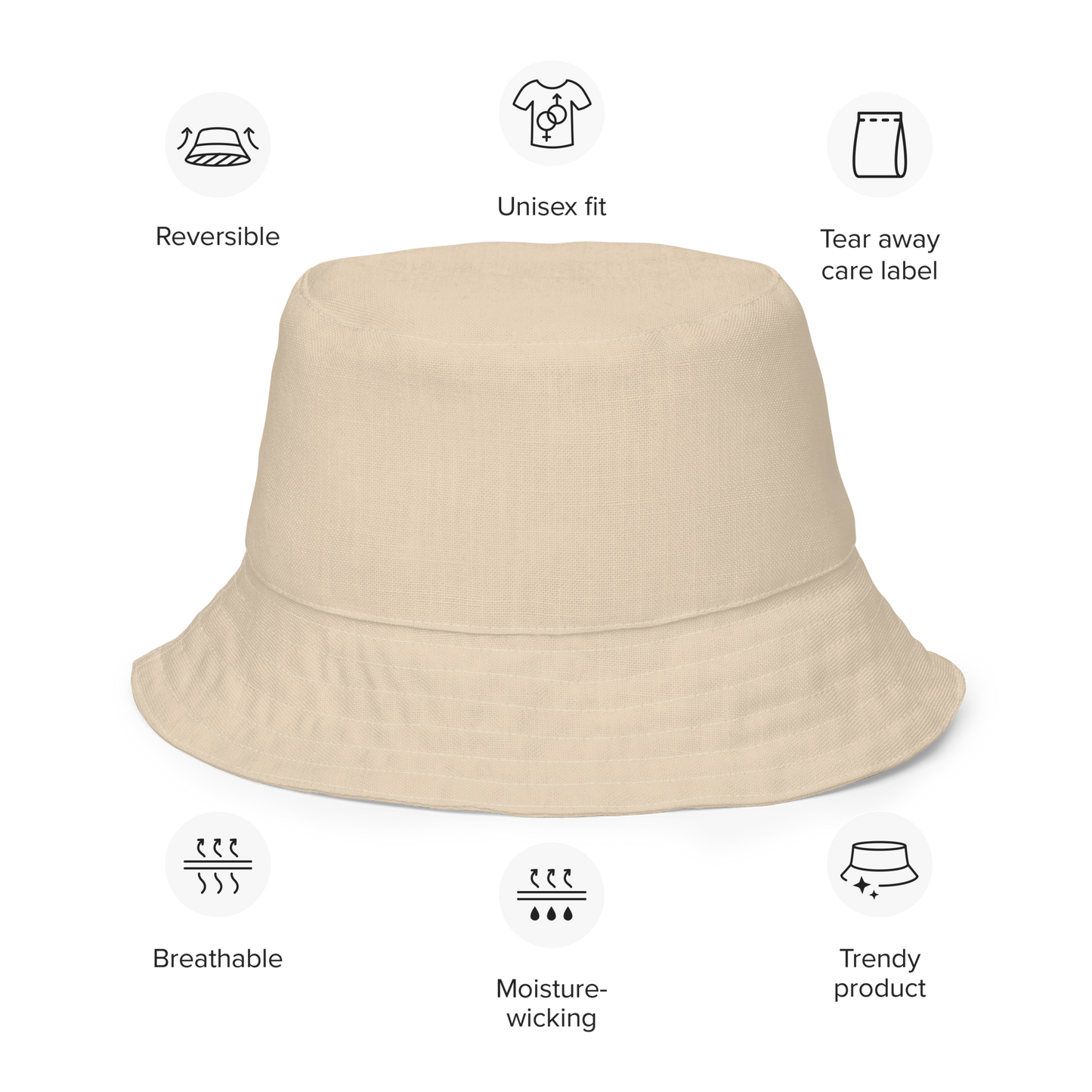 Michigan Upper Peninsula Bucket Hat (w/ Navy UP Outline) | Reversible - Canvas Color