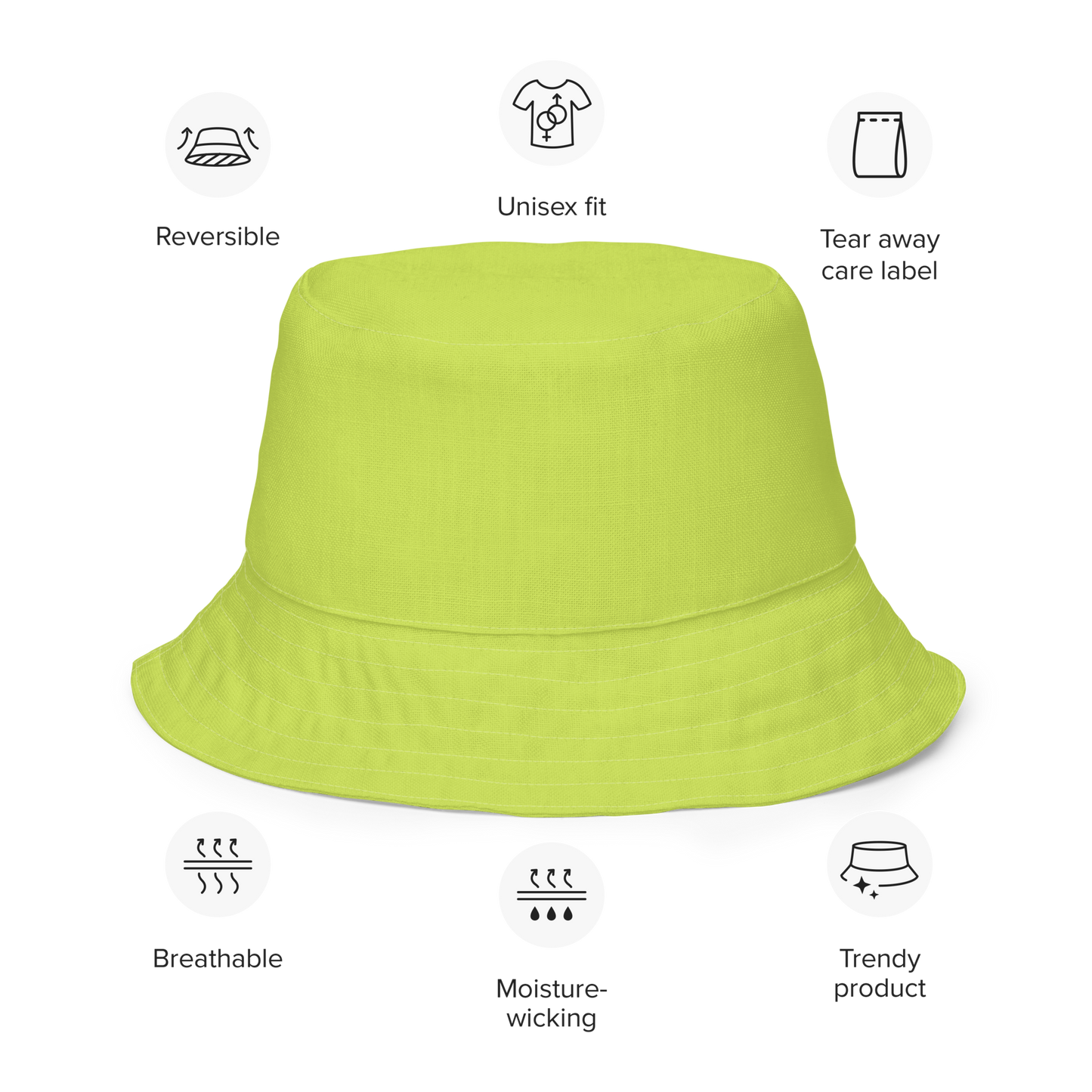 Michigan Upper Peninsula Bucket Hat (w/ Navy UP Outline) | Reversible - Green Gooseberry