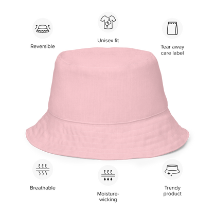 Michigan Upper Peninsula Bucket Hat (w/ Navy UP Outline) | Reversible - Pink