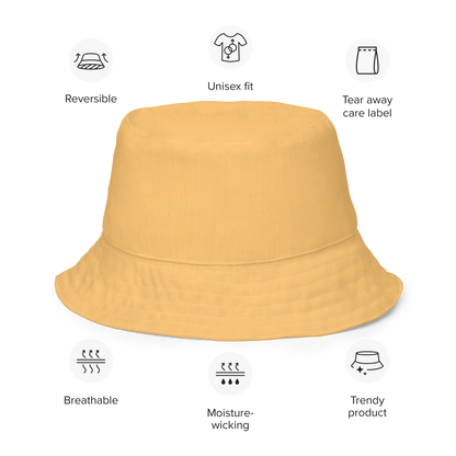 Michigan Upper Peninsula Bucket Hat (w/ Navy UP Outline) | Reversible - Apricot Color