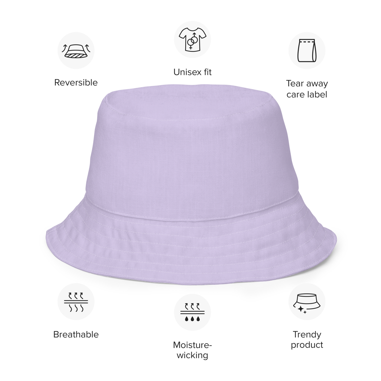 Michigan Upper Peninsula Bucket Hat (w/ Navy UP Outline) | Reversible - Lavender