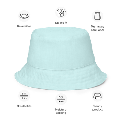 Michigan Upper Peninsula Bucket Hat (w/ Navy UP Outline) | Reversible - Cyan