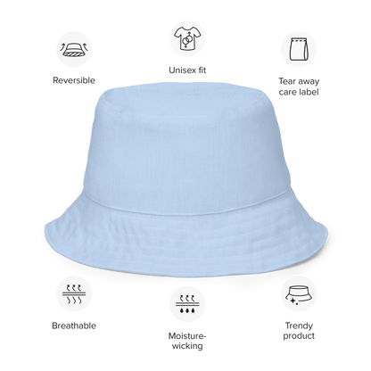 Michigan Upper Peninsula Bucket Hat (w/ Navy UP Outline) | Reversible - Light Blue