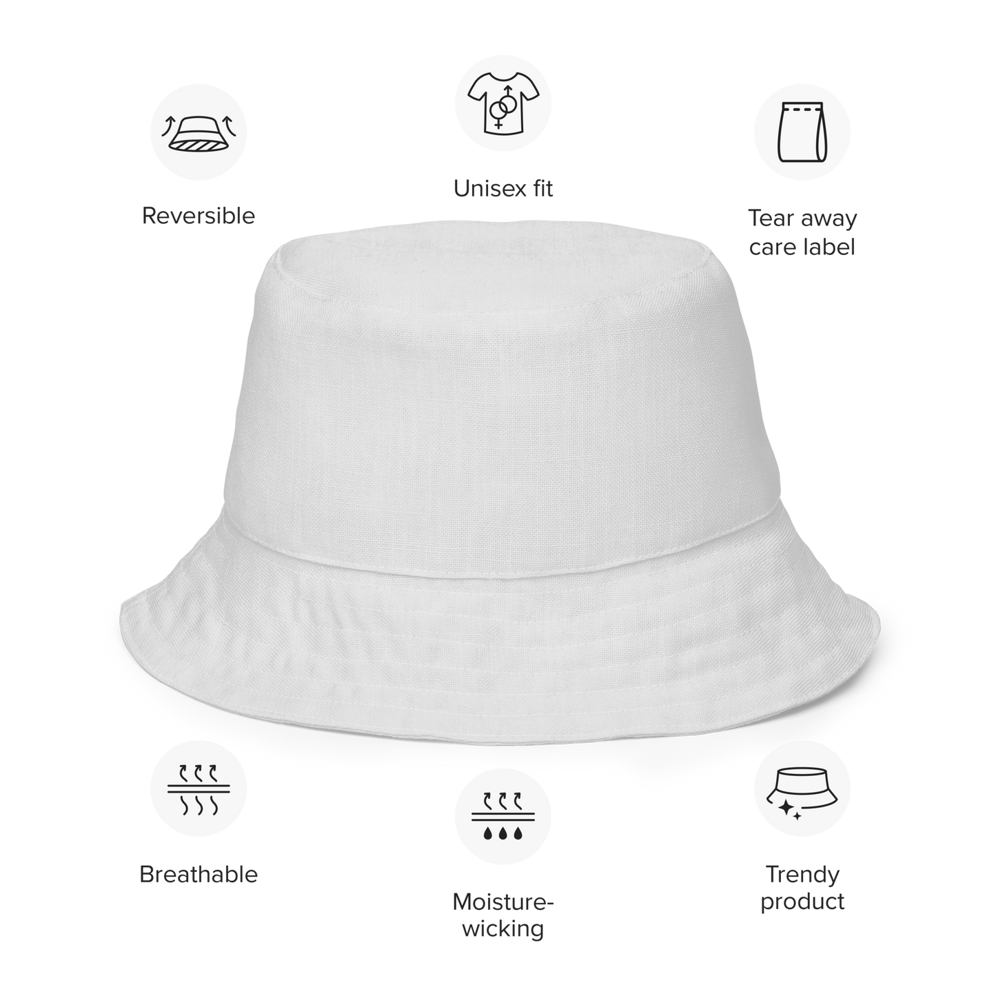 Michigan Upper Peninsula Bucket Hat (w/ Navy UP Outline) | Reversible - Birch Bark White