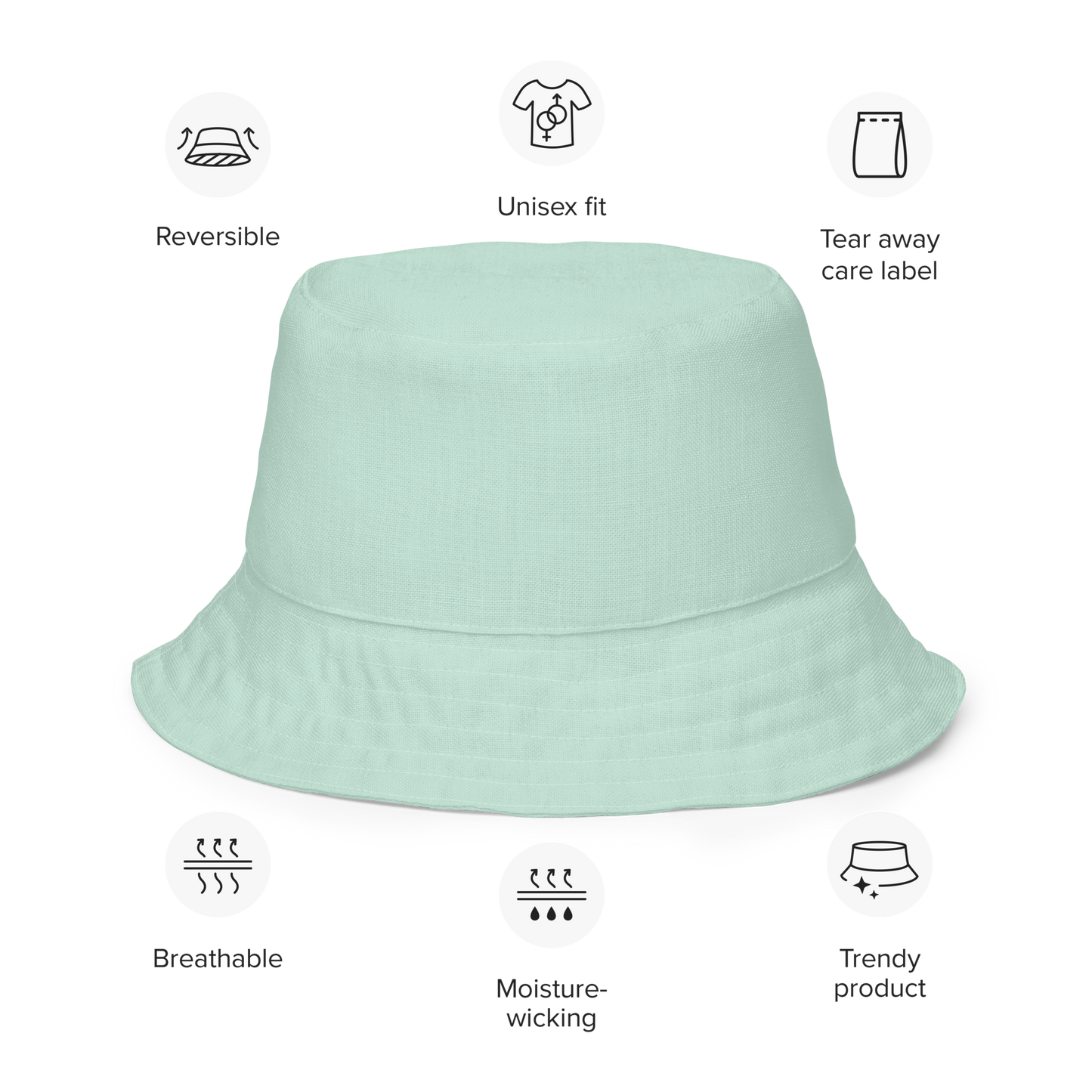 Michigan Upper Peninsula Bucket Hat (w/ Navy UP Outline) | Reversible - Sea Green