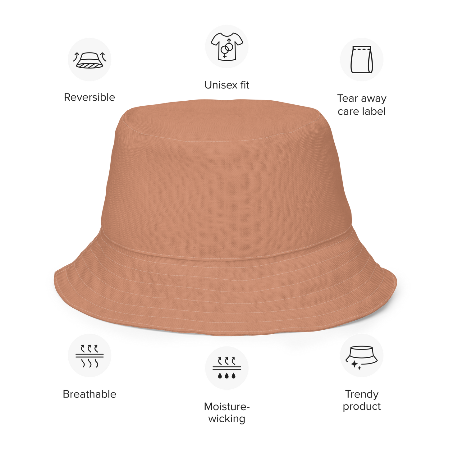 Michigan Upper Peninsula Bucket Hat (w/  UP Outline) | Reversible - Copper Color