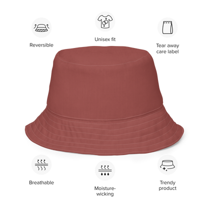 Michigan Upper Peninsula Bucket Hat (w/ UP Outline) | Reversible - Ore Dock Red