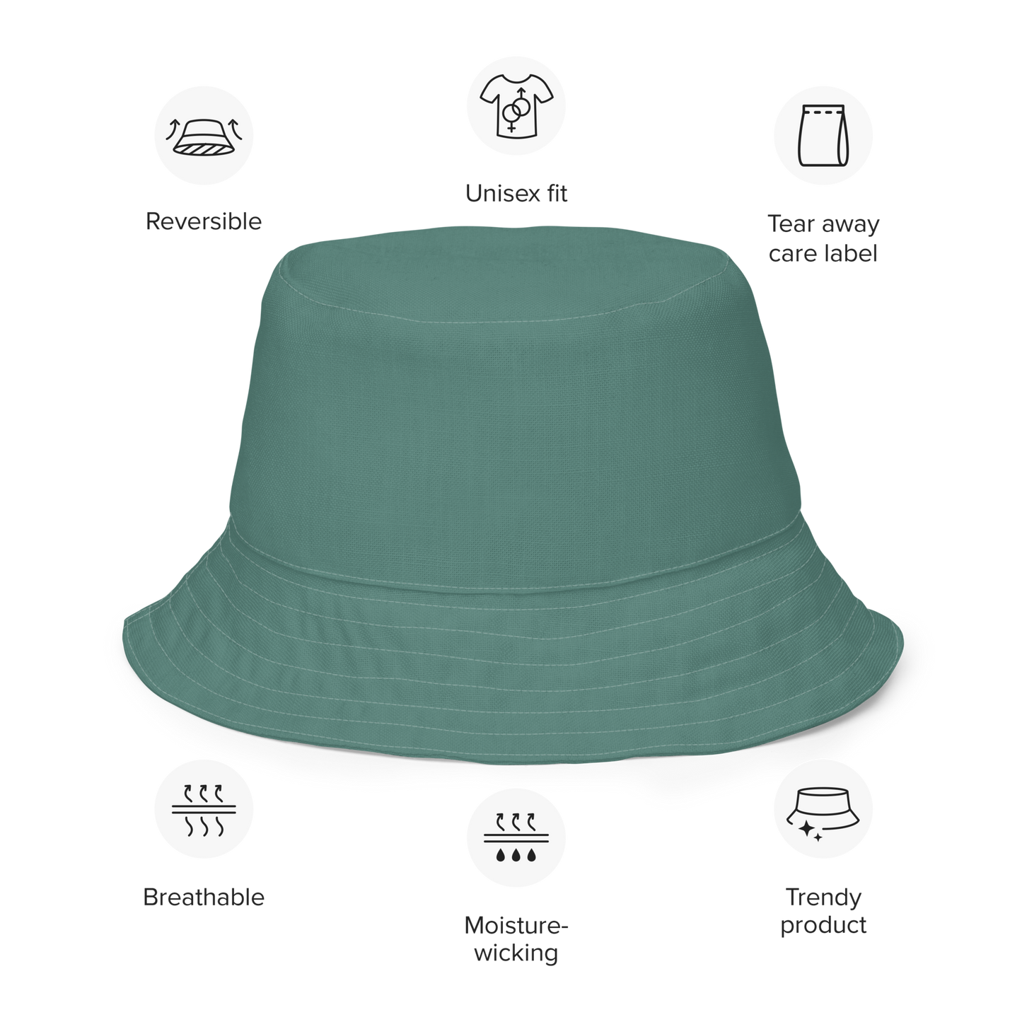 Michigan Upper Peninsula Bucket Hat (w/ UP Outline) | Reversible - Copper Green