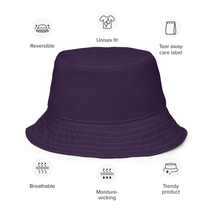 Michigan Upper Peninsula Bucket Hat (w/ UP Outline) | Reversible - Blackcurrant Color