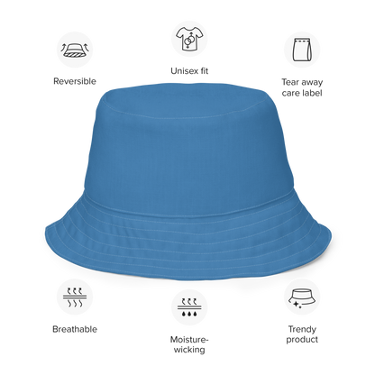 Michigan Upper Peninsula Bucket Hat (w/ UP Outline) | Reversible - Lake Superior Blue