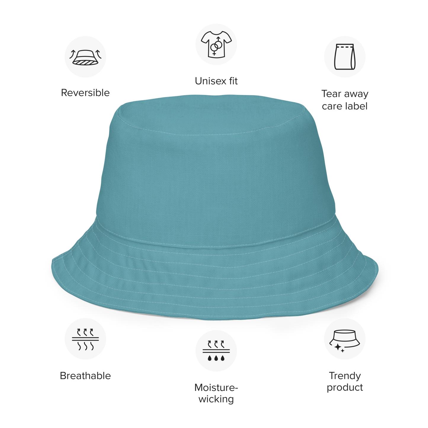 Michigan Upper Peninsula Bucket Hat (w/ UP Outline) | Reversible - Lake Huron Blue