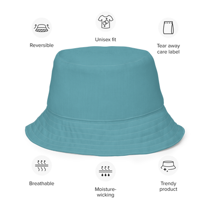 Michigan Upper Peninsula Bucket Hat (w/ UP Outline) | Reversible - Lake Huron Blue