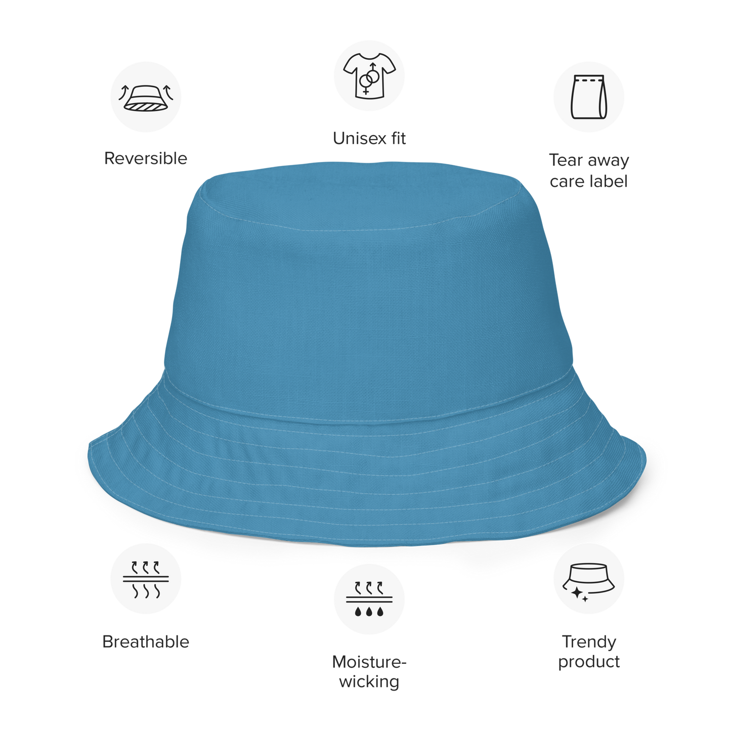 Michigan Upper Peninsula Bucket Hat (w/ UP Outline) | Reversible - Lake Michigan Blue