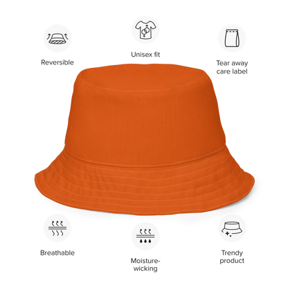 Michigan Upper Peninsula Bucket Hat (w/ UP Outline) | Reversible - Maple Leaf Orange