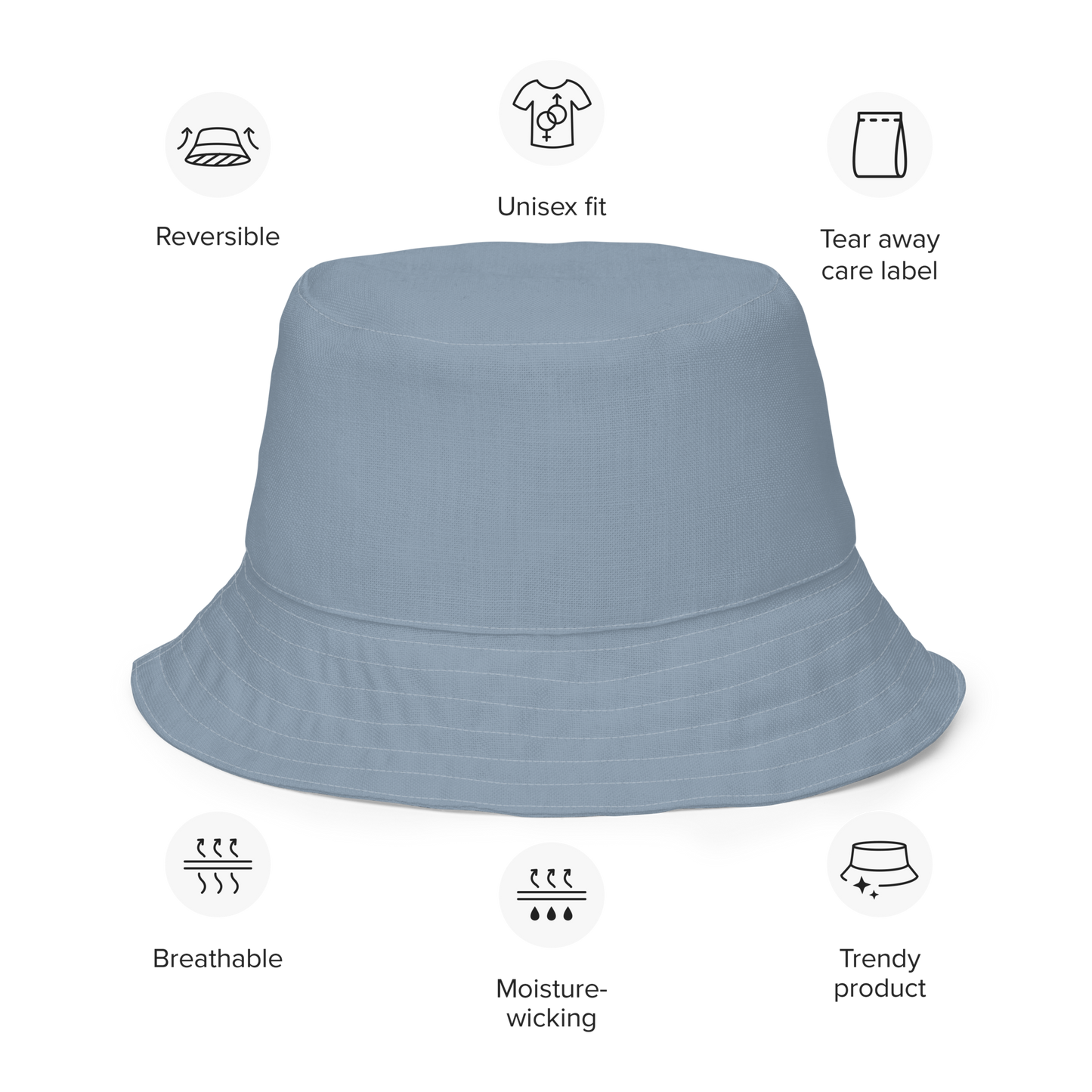 Michigan Upper Peninsula Bucket Hat (w/ UP Outline) | Reversible - B--24 Liberator Grey