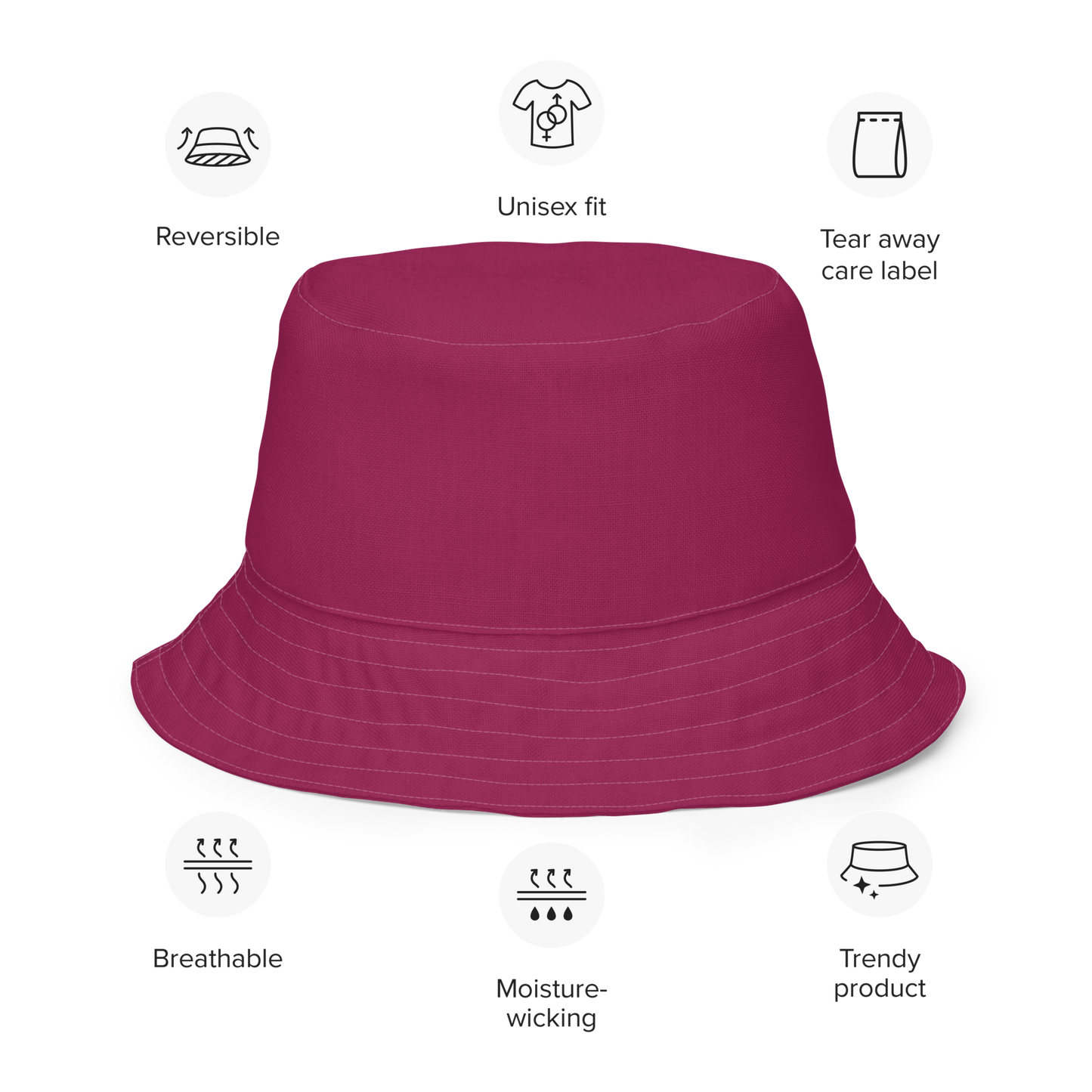 Michigan Upper Peninsula Bucket Hat (w/ UP Outline) | Reversible - Ruby Red