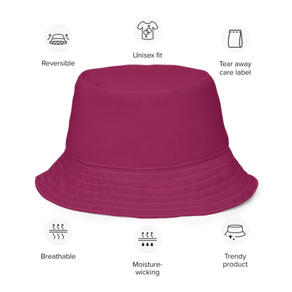 Michigan Upper Peninsula Bucket Hat (w/ UP Outline) | Reversible - Ruby Red