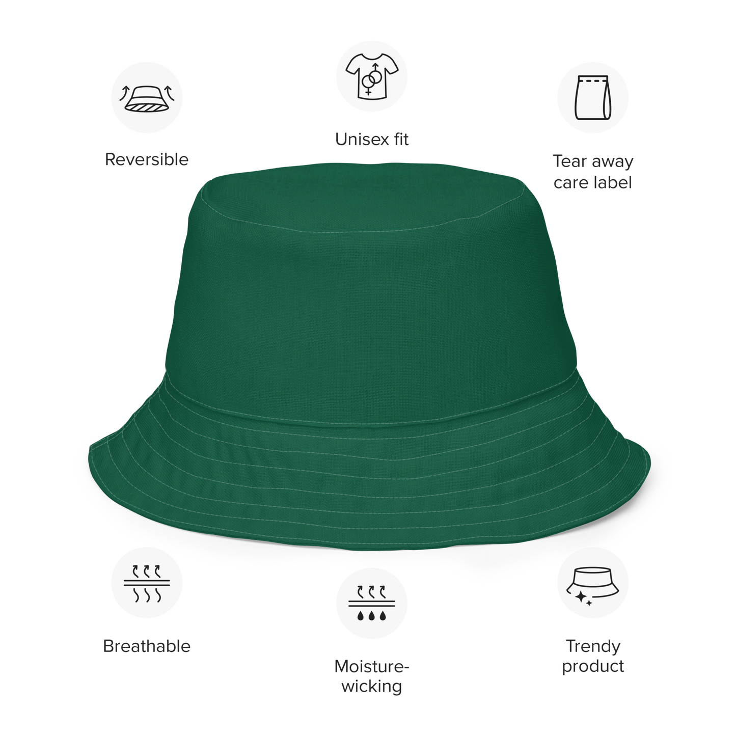 Michigan Upper Peninsula Bucket Hat (w/ Gold UP Outline) | Reversible - Green