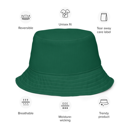 Michigan Upper Peninsula Bucket Hat (w/ Gold UP Outline) | Reversible - Green