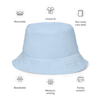 Michigan Upper Peninsula Bucket Hat (w/ Pink UP Outline) | Reversible - Baby Blue