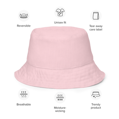 Michigan Upper Peninsula Bucket Hat (w/ Azure UP Outline) | Reversible - Pale Pink