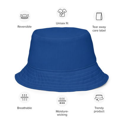 Michigan Upper Peninsula Bucket Hat (w/ Orange UP Outline) | Reversible - Dark Blue