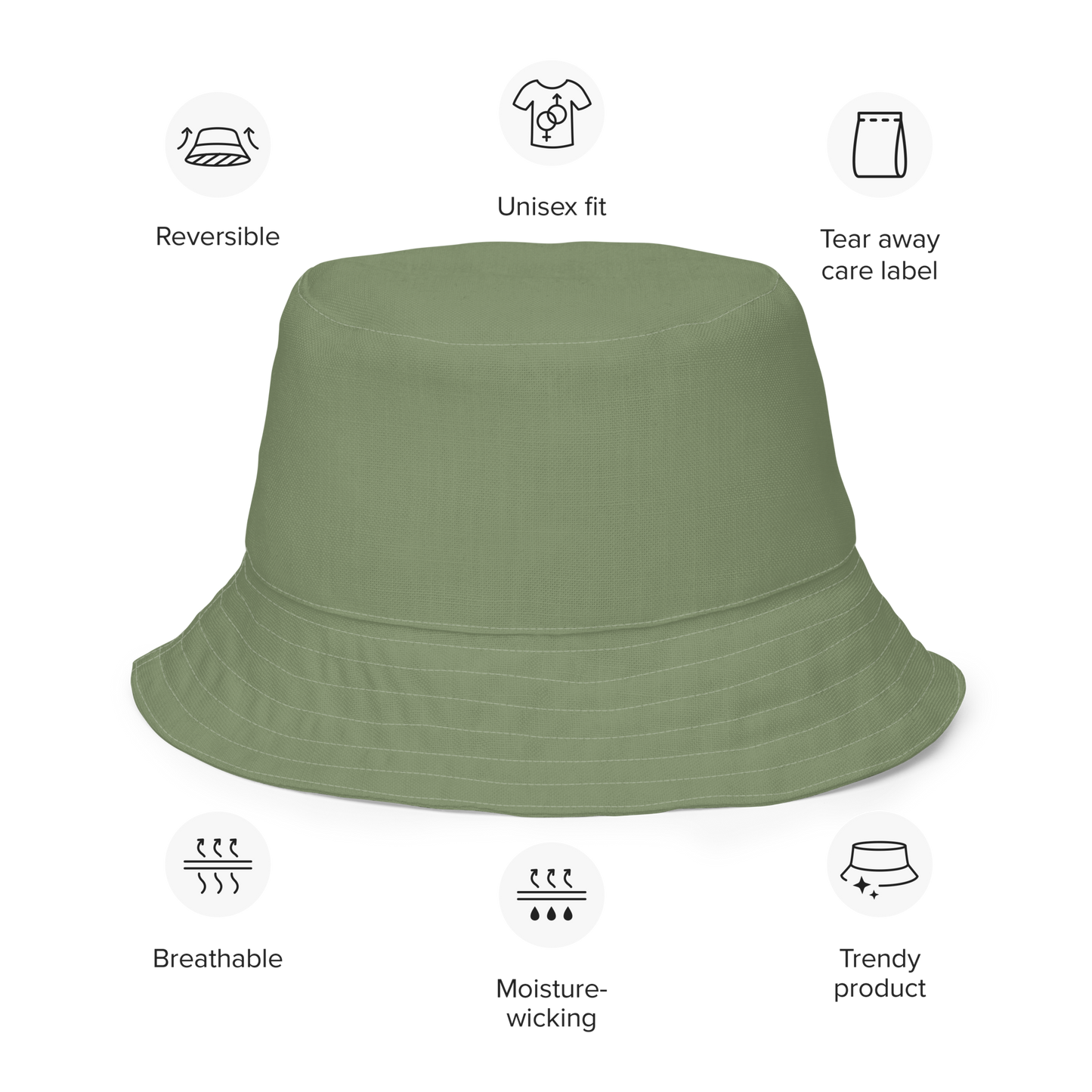 Michigan Upper Peninsula Bucket Hat (w/ UP Finland Flag) | Reversible - Camo Green