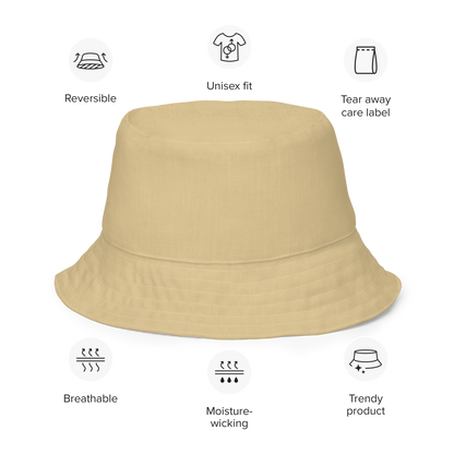 Michigan Upper Peninsula Bucket Hat (w/ Army Green UP Outline) | Reversible - Maple Color