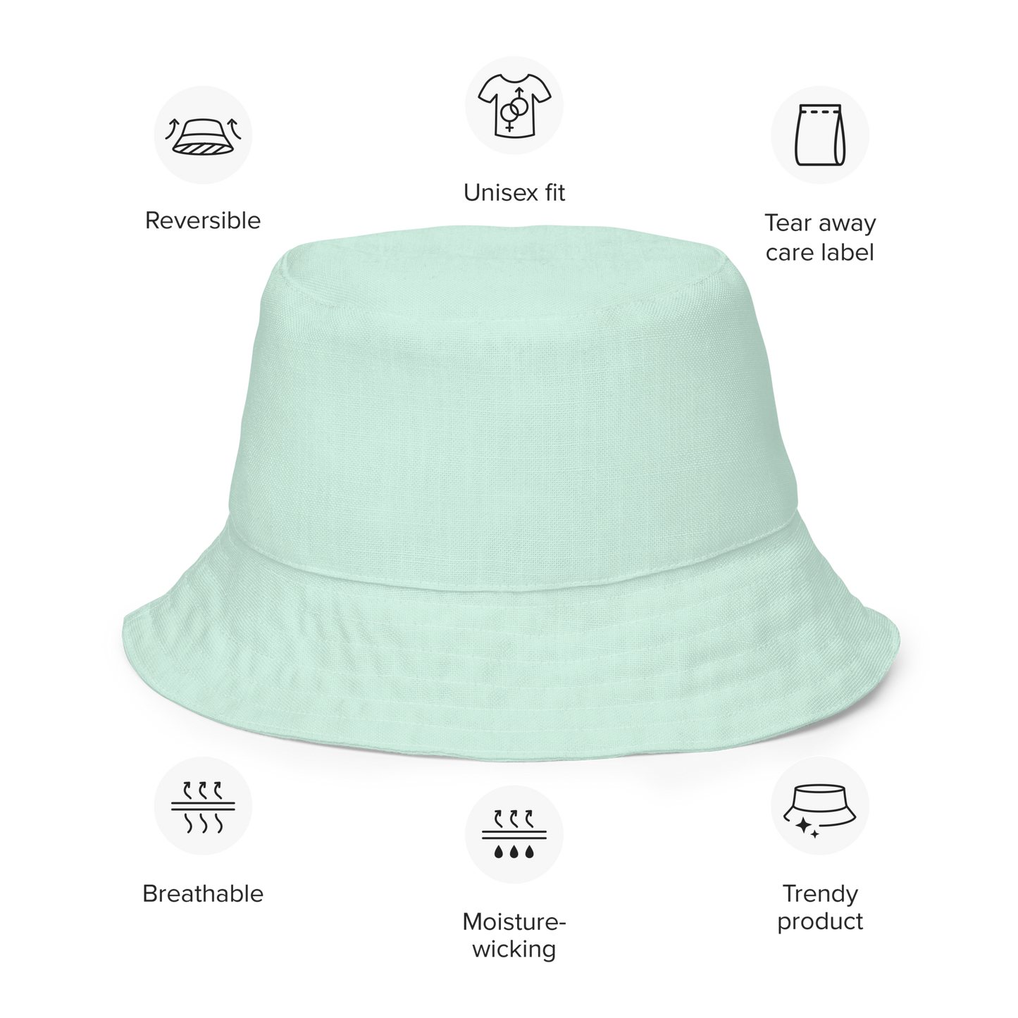 Michigan Upper Peninsula Bucket Hat (w/ Copper Green UP Outline) | Reversible - Sea Green