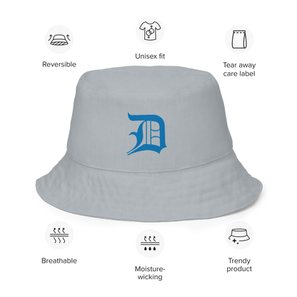 Detroit 'Old English D' Bucket Hat | Reversible - Azure/Silver