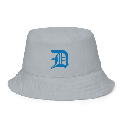 Detroit 'Old English D' Bucket Hat | Reversible - Azure/Silver