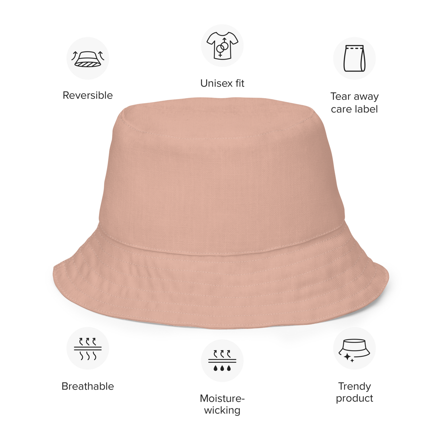 Detroit 'Old English D' Bucket Hat | Reversible - Pale Copper