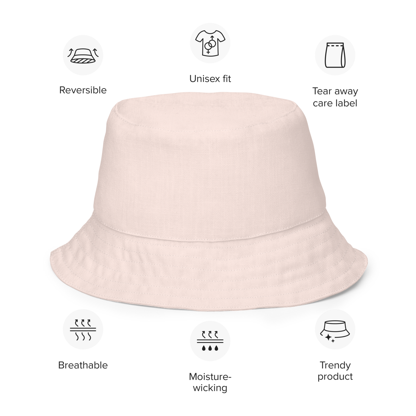 Detroit 'Old English D' Bucket Hat | Reversible - Champagne Pink