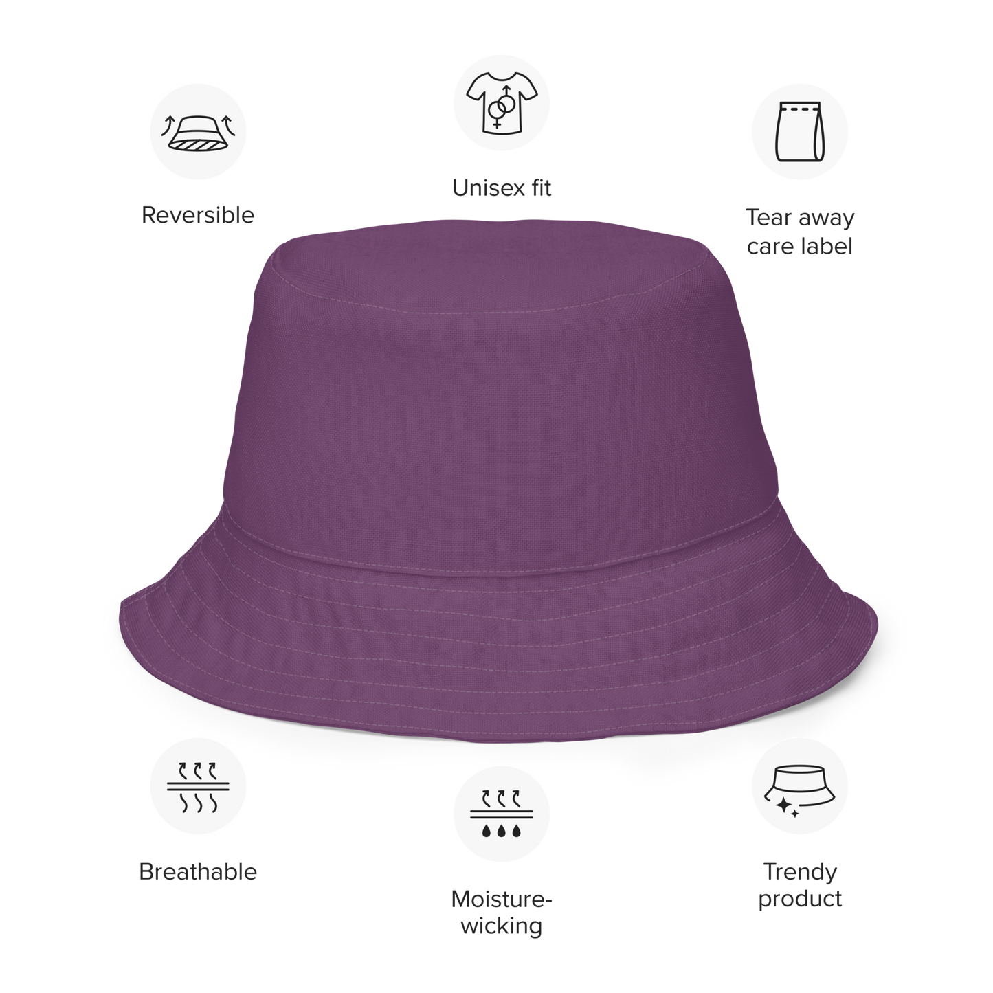 Detroit 'Old English D' Bucket Hat | Reversible - Plum