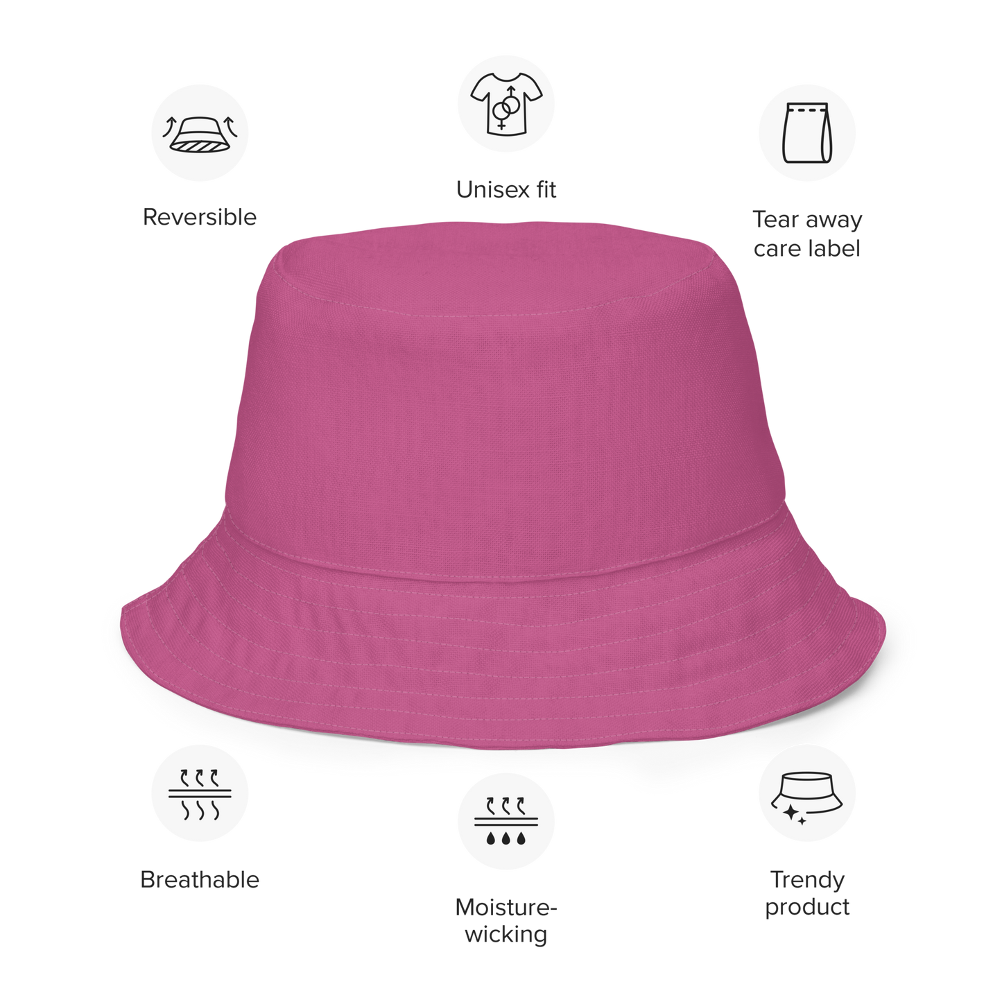 Detroit 'Old English D' Bucket Hat | Reversible - Apple Blossom Pink