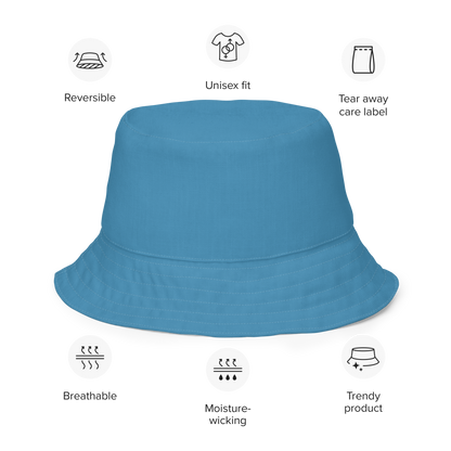 Detroit 'Old English D' Bucket Hat | Reversible - Lake Michigan Blue