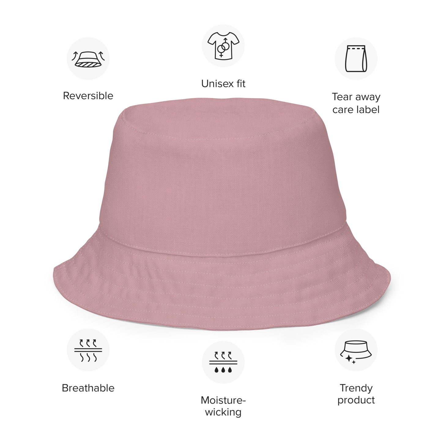 Detroit 'Old English D' Bucket Hat | Reversible - Cherry Blossom Pink