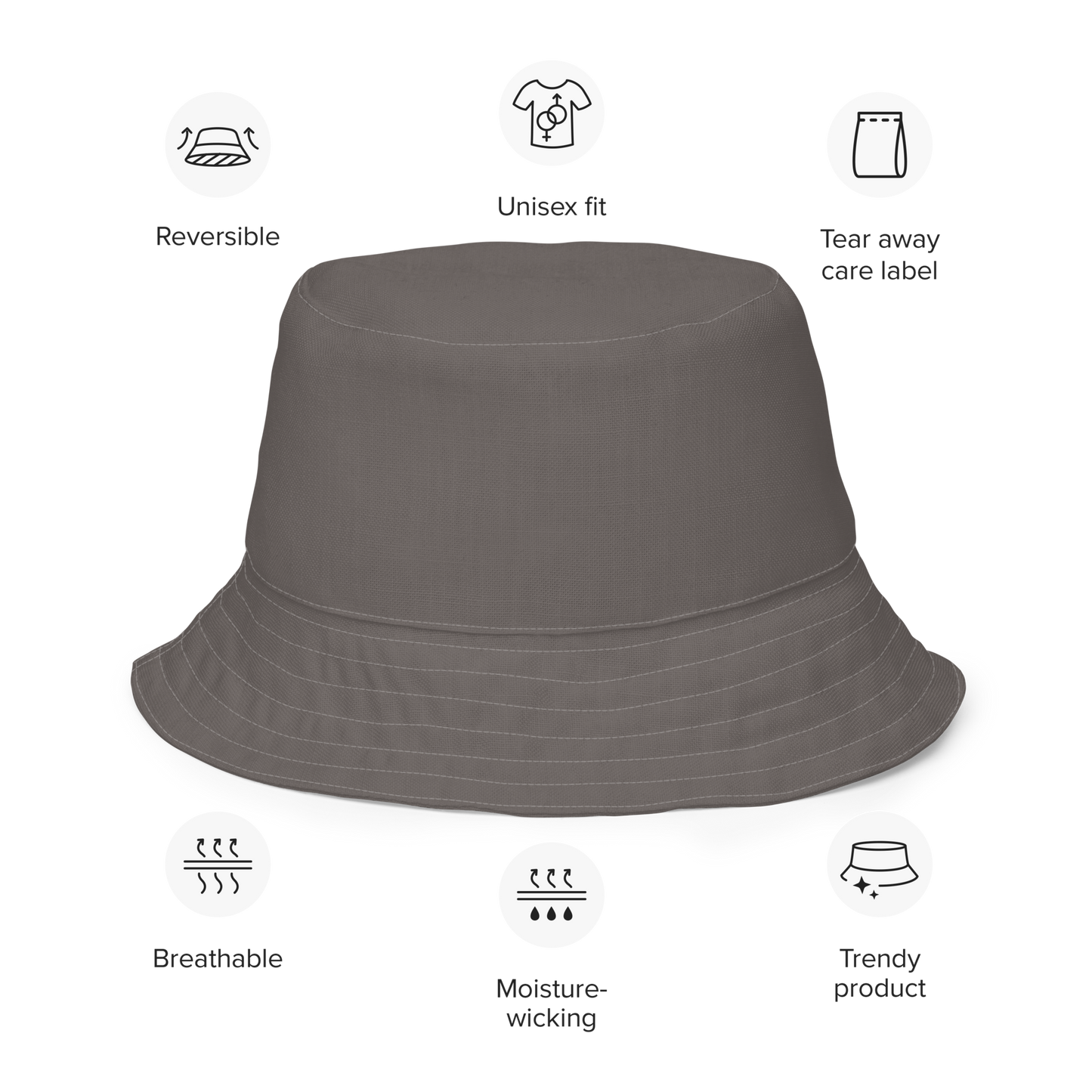 Detroit 'Old English D' Bucket Hat | Reversible - Warren Tank Grey