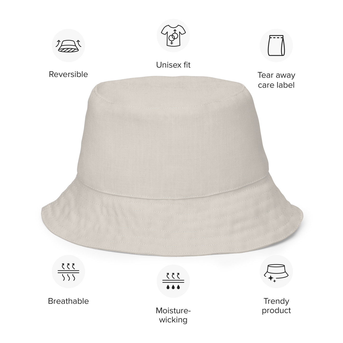 Detroit 'Old English D' Bucket Hat | Reversible - Warren Tank Grey/Canvas Color