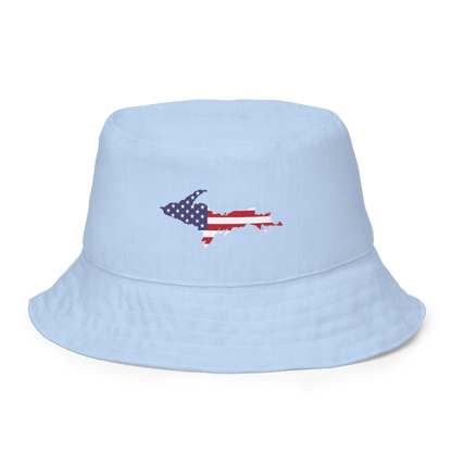 Michigan Upper Peninsula Bucket Hat (Patriot Edition) | Reversible - Light Blue